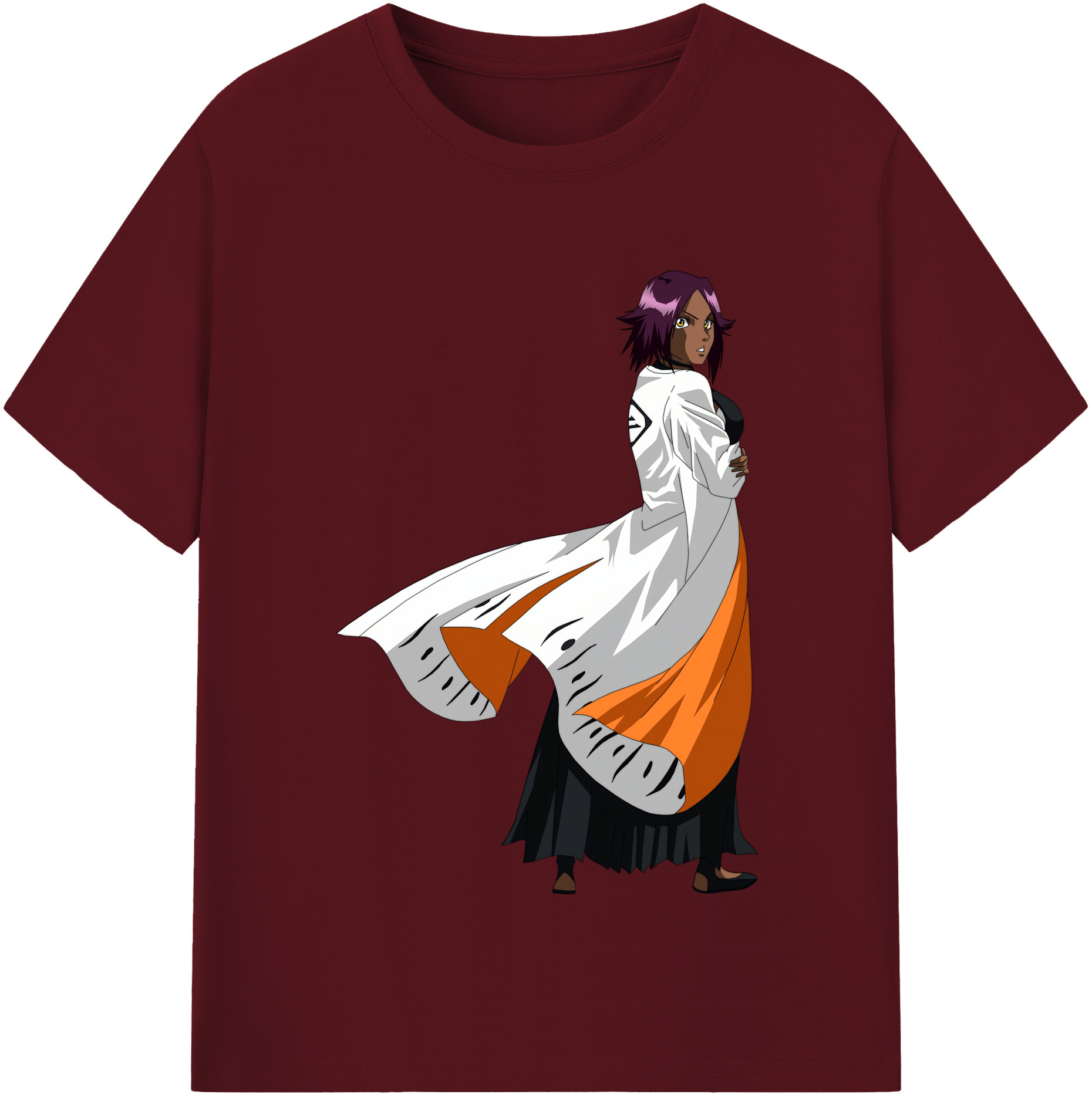 （画像用） ブリーチ 四楓院 夜一（しほういん よるいち） BLEACH Shihouin Yoruichi 綿100％半袖Tシャツ（フロントプリント）